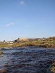 SX21464 Manorbier castle from stream into Manorbier bay.jpg